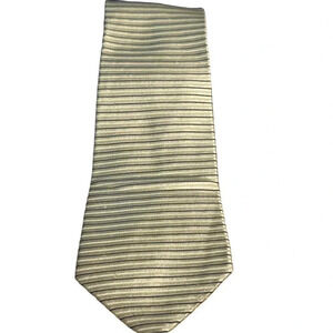 Tommy Hilfiger Gold Navy Striped Neckwear Tie One Size